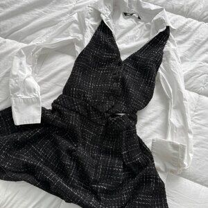 Button up Black and white Zara dress Size XS